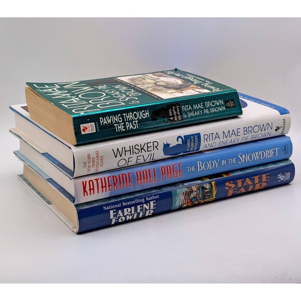 Lot of 4 Cozy Mystery Books Murder Winter Cats Rita Mae Brown Earlene Fowler